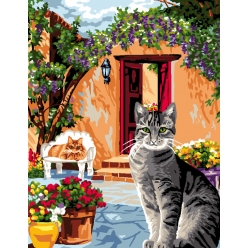 canevas antique 50x65 cm le coin des chats