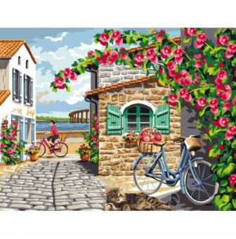 canevas antique l ile de re mimo verde 50x65 cm
