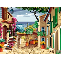 canevas antique 50x65 cm impasse provencale