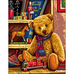 canevas antique mon vieux teddy rafael angelo 50x65cm