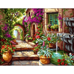 canevas antique ruelle provencale rafael angelo 50x65cm
