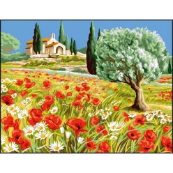 canevas antique les coquelicots rafael angelo 50x65cm