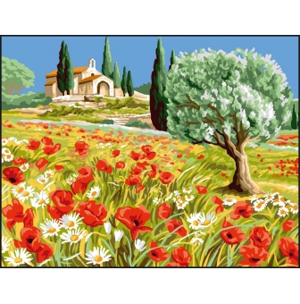 canevas antique les coquelicots rafael angelo 50x65cm