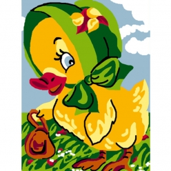 kit canevas enfant poussin 20x25cm