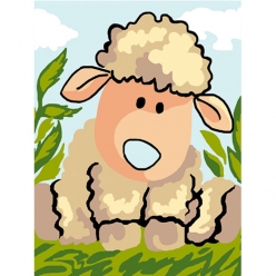 kit canevas enfant agneau 20x25cm