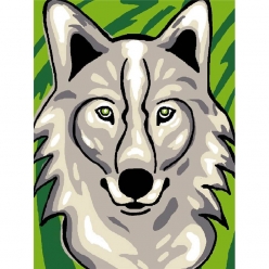 kit canevas enfant loup gris 20x25cm