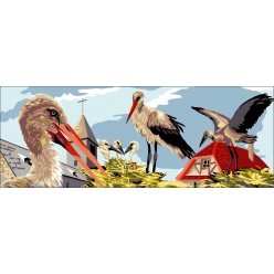 canevas antique les cigognes 30x65cm