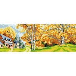 canevas antique automne 30x65 cm
