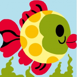 kit canevas soudan le poisson 20x20cm