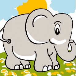 kit canevas soudan elephant 20x20cm