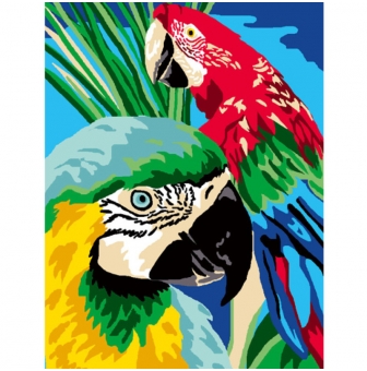 kit canevas perroquet 25x30cm