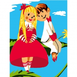 kit canevas les amours 25x30cm