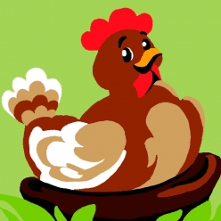 kit canevas soudan la poule 20x20cm