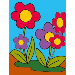 kit canevas enfant fleur 20x25cm