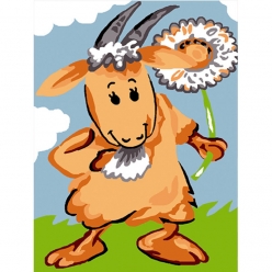 kit canevas enfant chevre 20x25cm