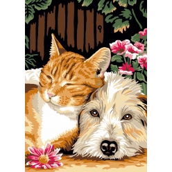 canevas antique le calin 32x50cm
