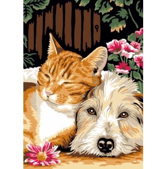 canevas antique le calin 32x50cm