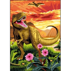 canevas antique le dinosaure 32x50cm