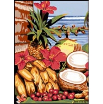 canevas antique cocktail exotique 32x50cm
