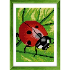 kit a broder au point de croix coccinelle