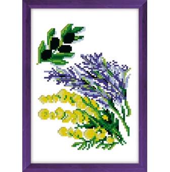 kit a broder au point de croix provencale 11x16 cm