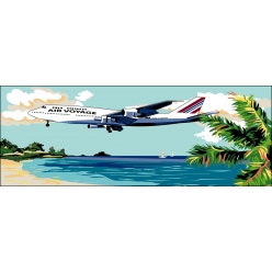 canevas antique l avion 30x65cm