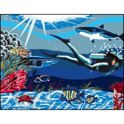 canevas antique sous la mer 50x65cm