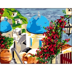 canevas antique ile grecque 50x65cm