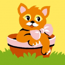 kit canevas soudan chat 25x25cm
