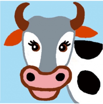 kit canevas soudan vache 25x25cm