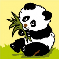 kit canevas soudan panda 25x25cm