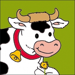 kit canevas soudan vache 25x25cm