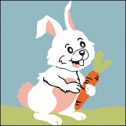 kit canevas soudan lapin 25x25cm