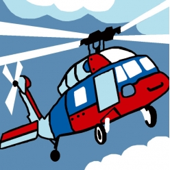 kit canevas soudan helicoptere 25x25cm