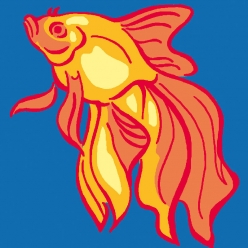 kit canevas soudan golden fish 25x25 cm