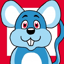 kit canevas soudan une souris bleu 25x25 cm