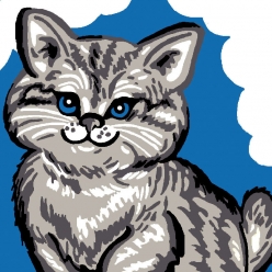 kit canevas soudan chat gris 25x25 cm