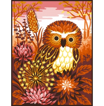canevas antique la chouette 50x65cm