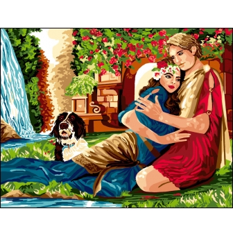 canevas antique l amour eternel 50x65cm