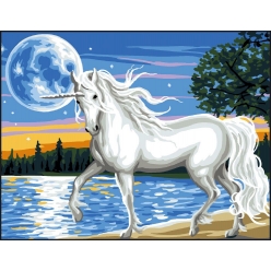canevas antique la licorne mimo verde 50x65cm