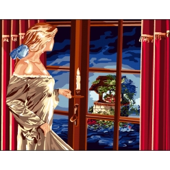 canevas antique lueur dans la nuit 50x65cm