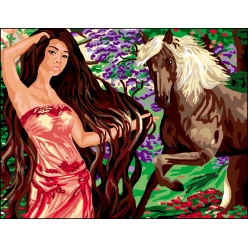 canevas antique la foret enchantee 50x65cm