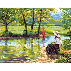 canevas antique au bord de l eau rafael angelo 50x65cm
