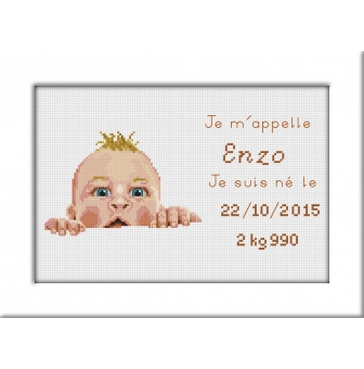 kit a broder point de croix naissance enzo