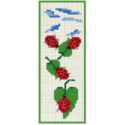 kit a broder point de croix marque page coccinelles
