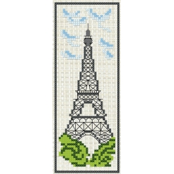 kit a broder point de croix marque page tour eiffel