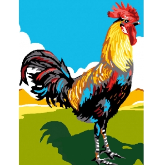 kit canevas blanc coq 25x30 cm 100 coton