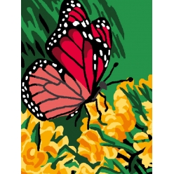 kit canevas blanc papillon 25x30 cm 100 coton