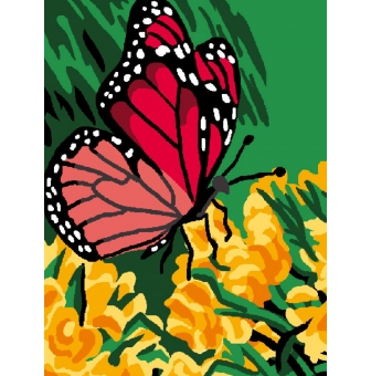 kit canevas blanc papillon 25x30 cm 100 coton