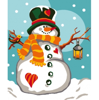 kit canevas blanc bonhomme de neige 25x30 cm 100 coton